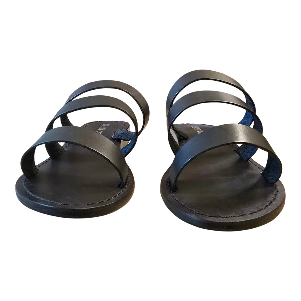 Chelsea Crew Trigg Leather Slide Sandal Womens Size 7 Black Vacation Beach NIB - Picture 7 of 11